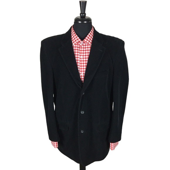 Banana Republic Black Corduroy Cotton Sport Coat Blazer Jacket Size 44R